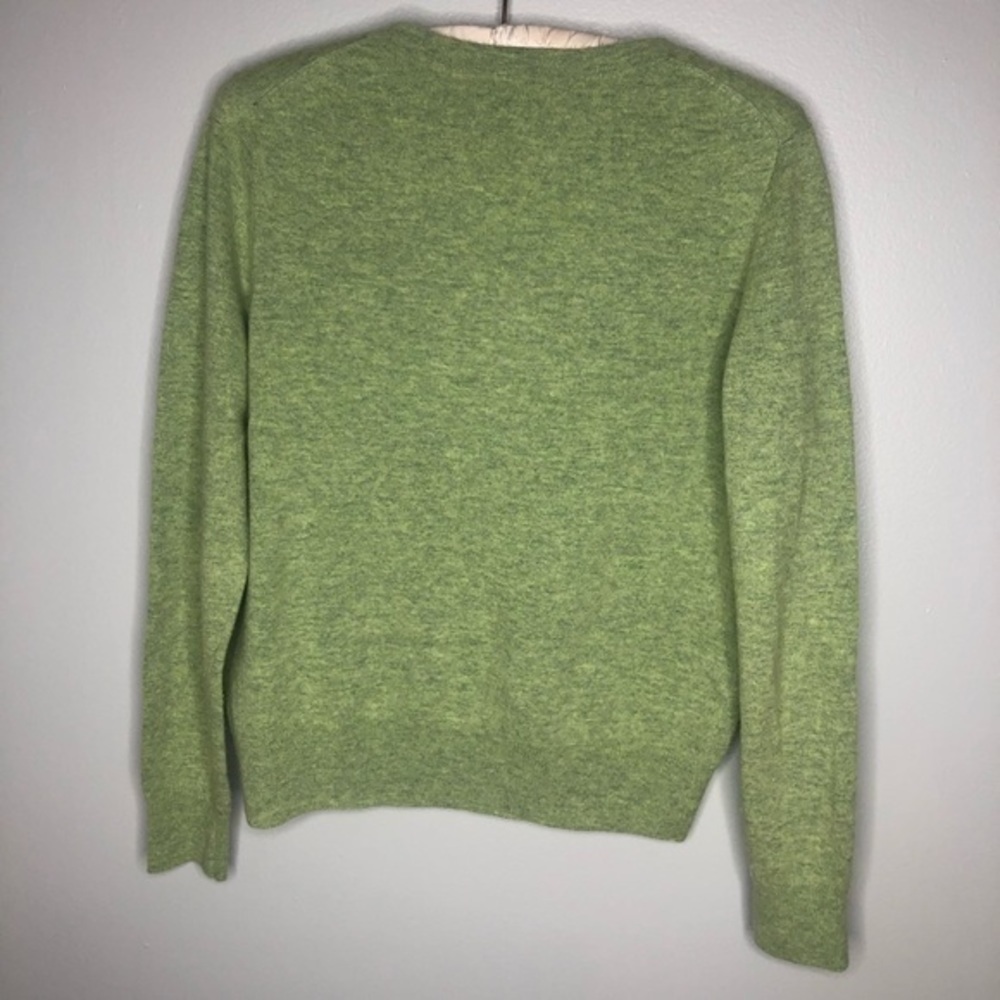 Talbots Green Button Down Lambs Wool Cardigan - image 4